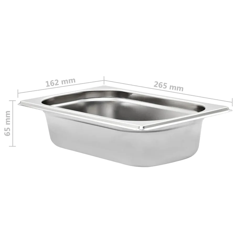 Récipients Gastronorm 8 pcs GN 1/4 65 mm Acier inoxydable - 8
