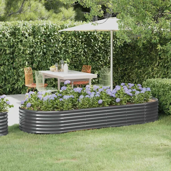 Lit surélevé de jardin Acier galvanisé Anthracite