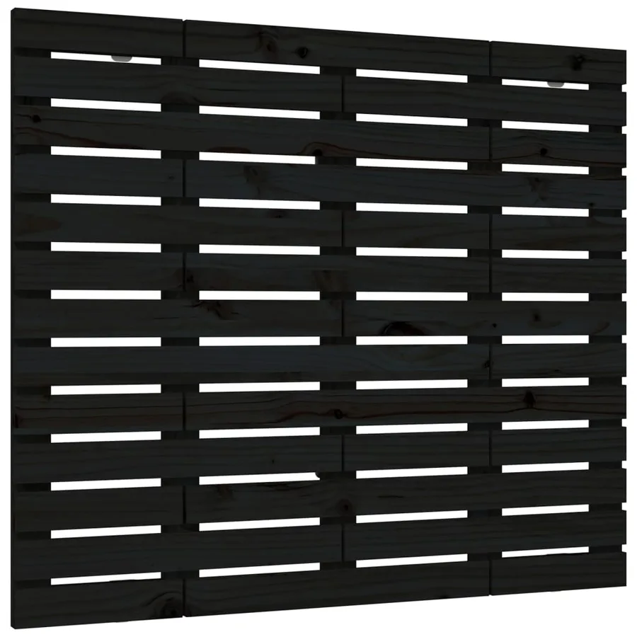 Tête de lit murale Noir 146x3x91,5 cm Bois massif de pin - 2