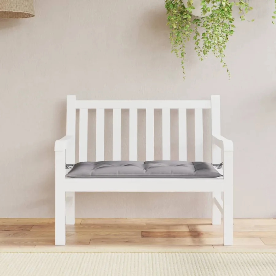 Coussin de banc de jardin gris 110x50x7 cm tissu oxford