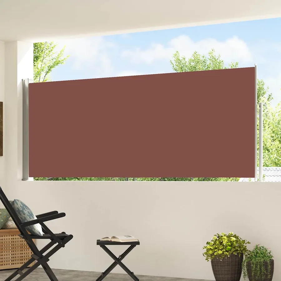 Auvent latéral rétractable de patio 120x500 cm Marron - 3