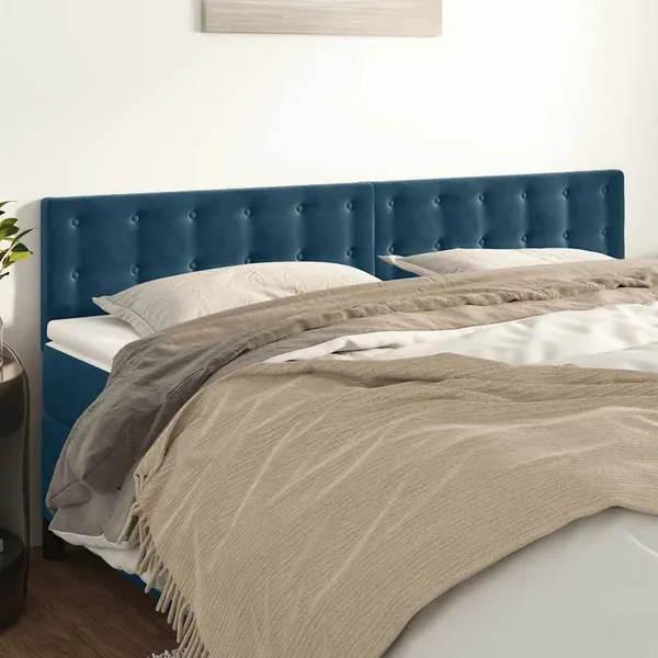 Têtes de lit Bleu foncé 200 x 5 x 78/88 cm Velours