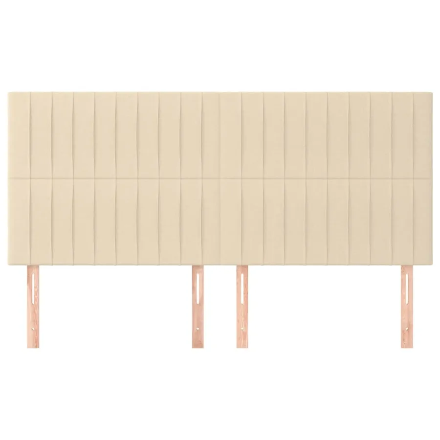 Tête de lit Crème 200x5x118/128 cm Tissu - 3