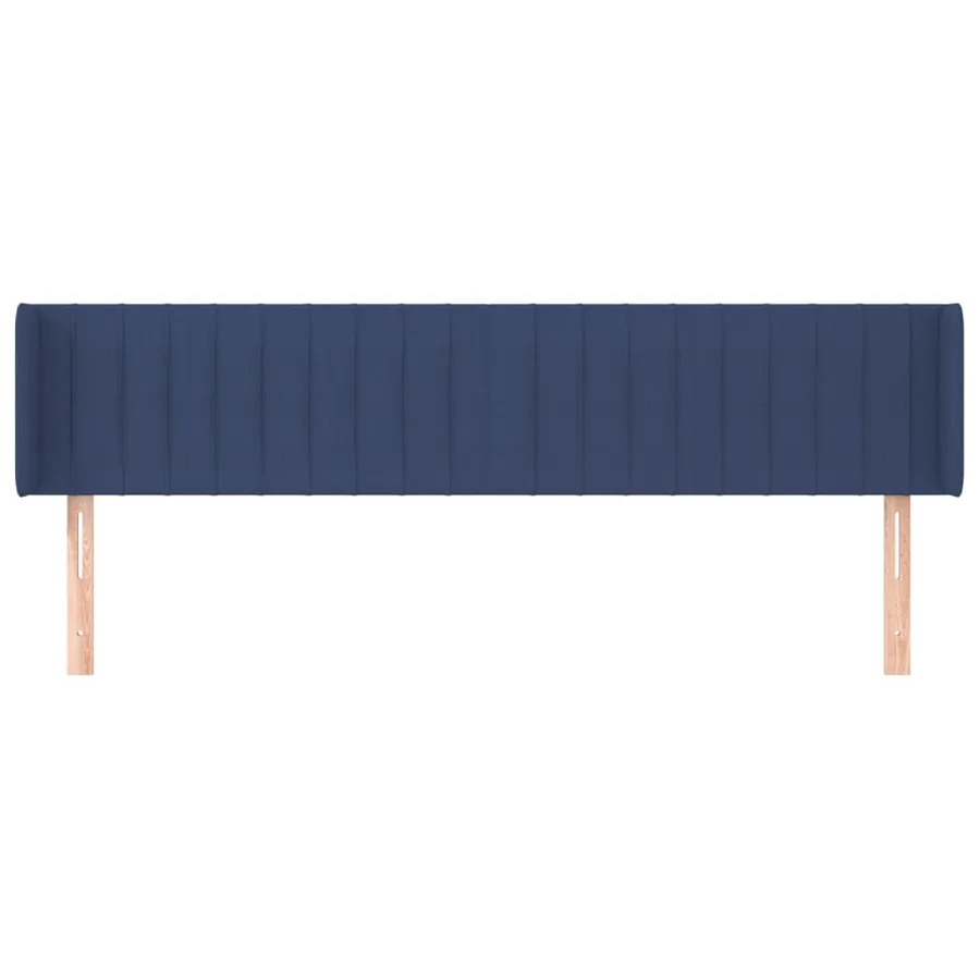 Tête de lit avec oreilles Bleu 163x16x78/88 cm Tissu - 3