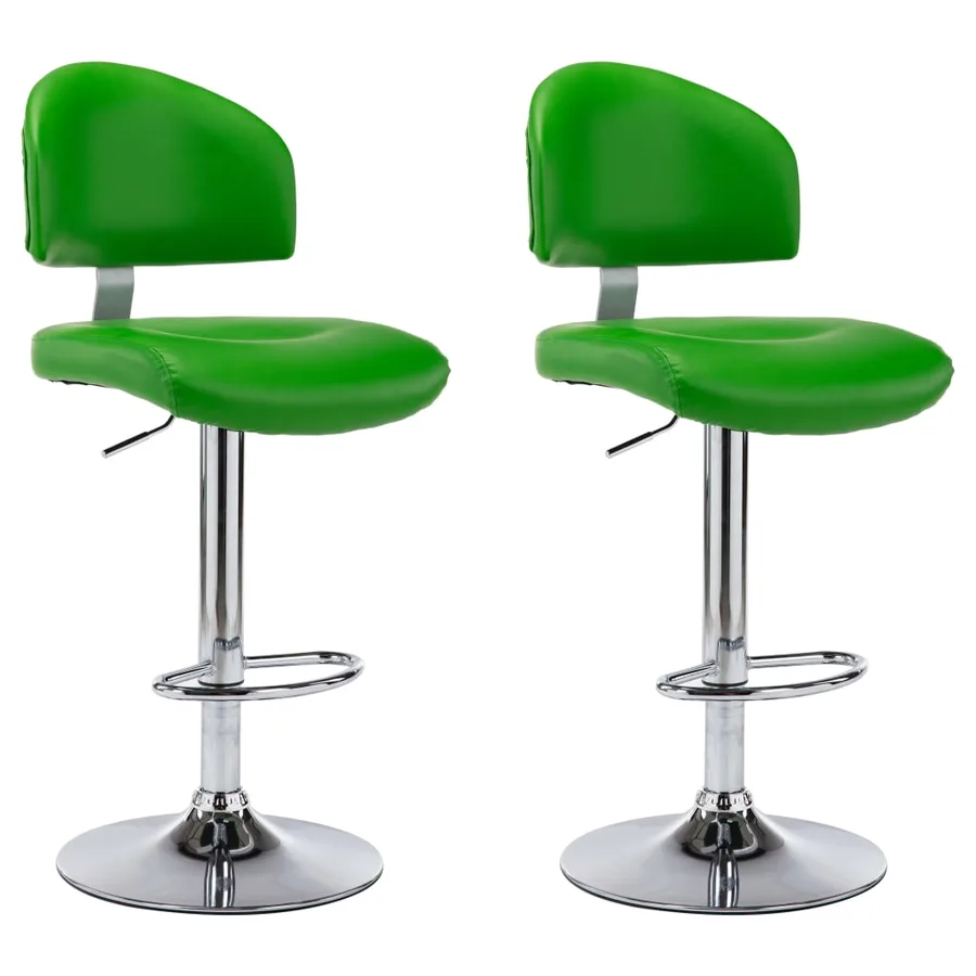 Tabourets de bar lot de 2 vert similicuir - 2