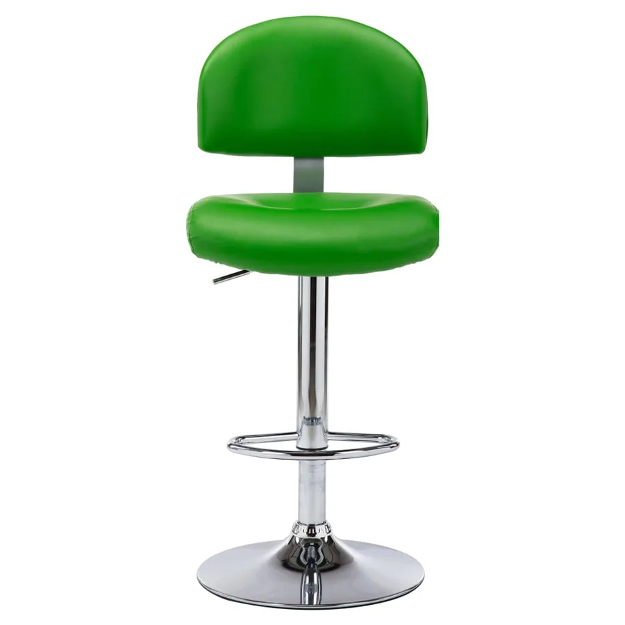Tabourets de bar lot de 2 vert similicuir - 4