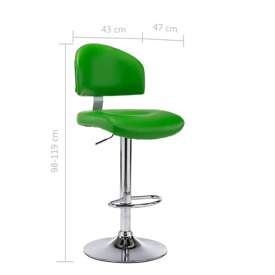 Tabourets de bar lot de 2 vert similicuir - 9