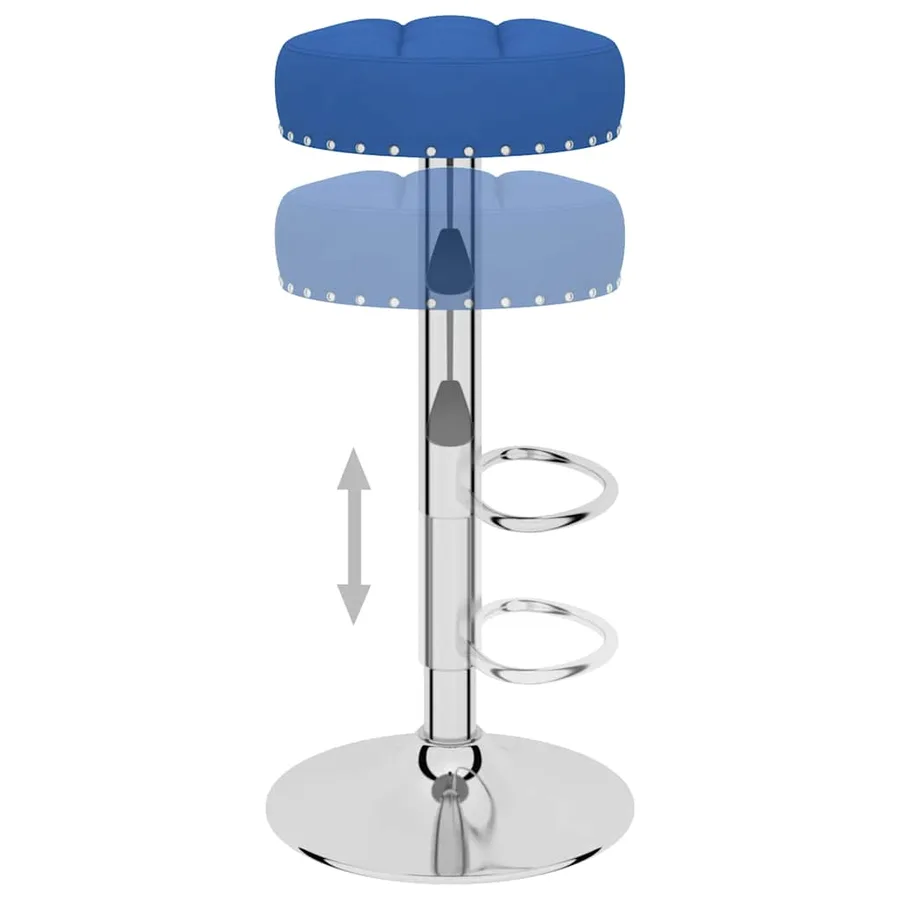 Tabourets de bar lot de 2 bleu tissu - 6