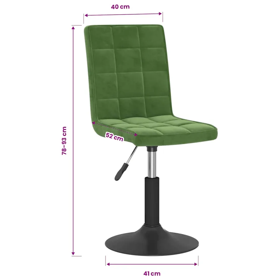 Chaises pivotantes à manger lot de 4 vert foncé velours - 10