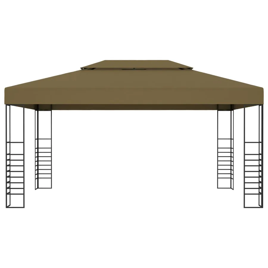 Tonnelle avec guirlande lumineuse à LED 3x4 m Taupe - 4