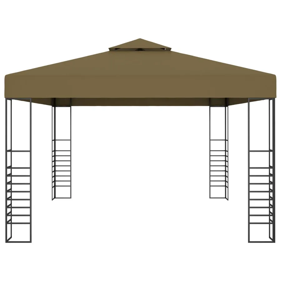 Tonnelle avec guirlande lumineuse à LED 3x4 m Taupe - 5