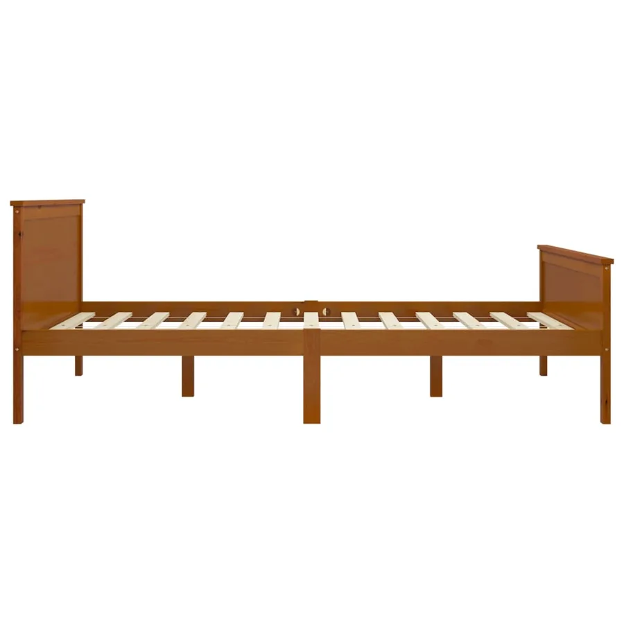 Cadre de lit sans matelas marron miel pin massif 120x200 cm - 4