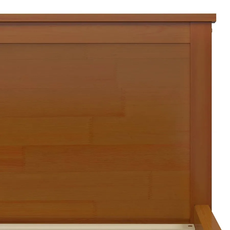 Cadre de lit sans matelas marron miel pin massif 120x200 cm - 6