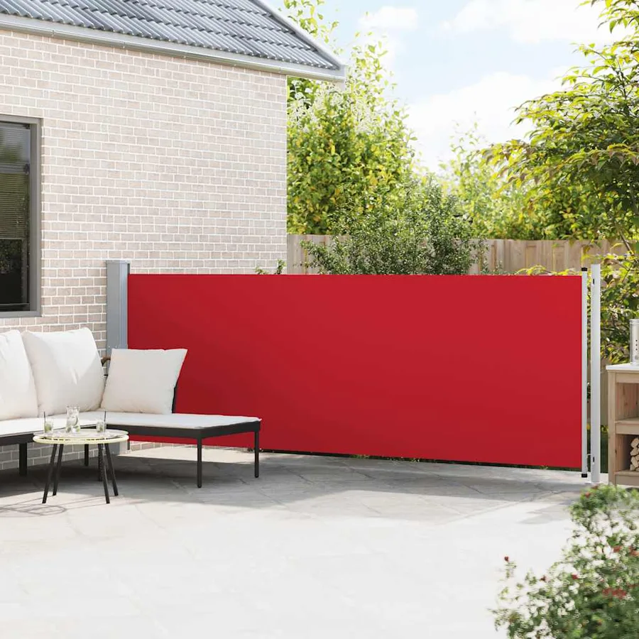 Auvent latéral rétractable de patio 140x600 cm Rouge - 3