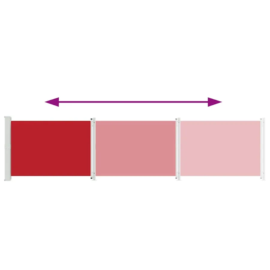 Auvent latéral rétractable de patio 140x600 cm Rouge - 8