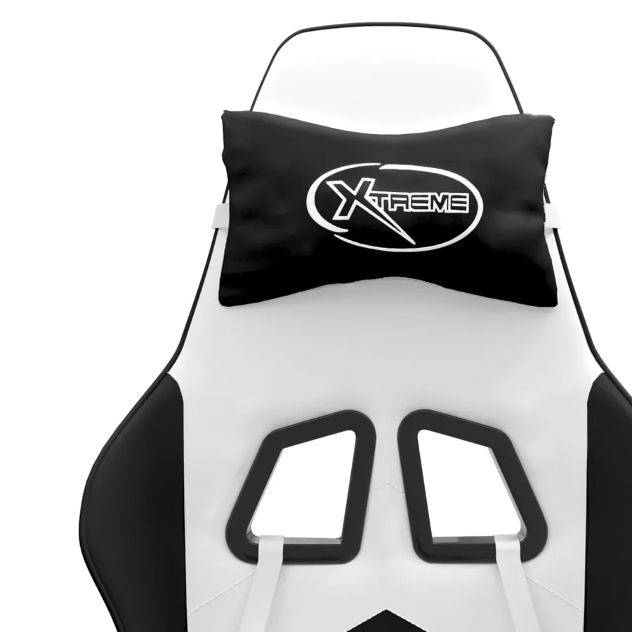 Chaise de jeu Blanc et noir Similicuir - 11