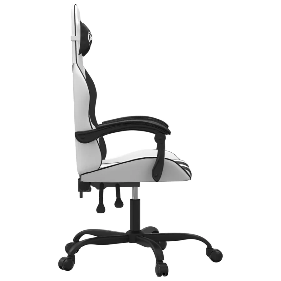 Chaise de jeu Blanc et noir Similicuir - 4