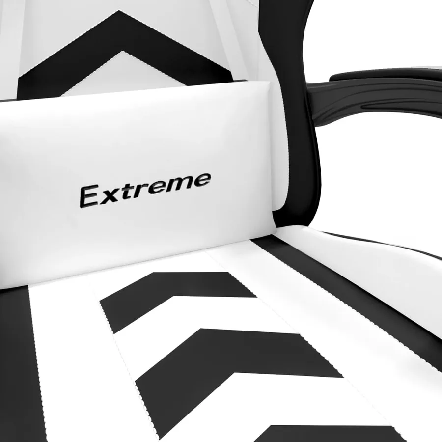 Chaise de jeu Blanc et noir Similicuir - 8