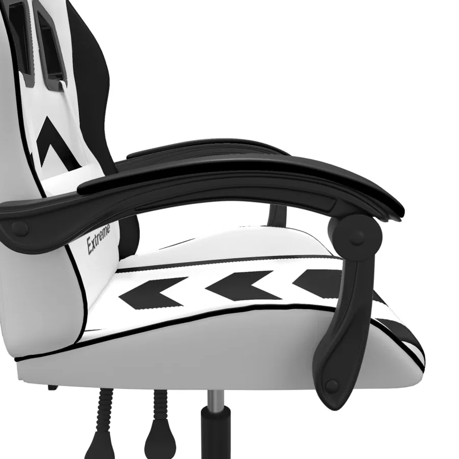 Chaise de jeu Blanc et noir Similicuir - 9