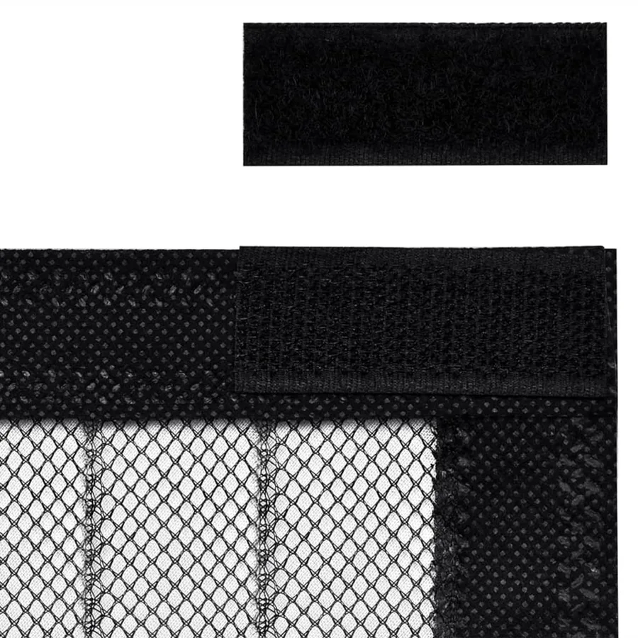 Rideaux de porte anti-insectes 2 pcs et aimants noir 230x160 cm - 7