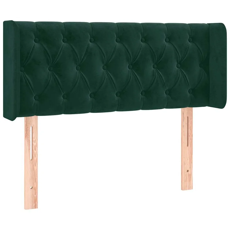 Tête de lit avec oreilles Vert foncé 103x16x78/88 cm Velours - 2