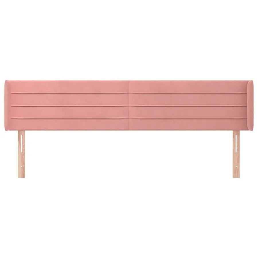 Tête de lit avec oreilles Rose 163x16x78/88 cm Velours - 3
