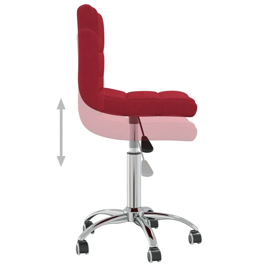 Chaise pivotante de salle à manger Rouge bordeaux Tissu - 5
