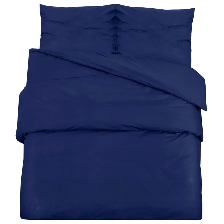 Ensemble de housse de couette Bleu marine 140x200 cm Coton - 2