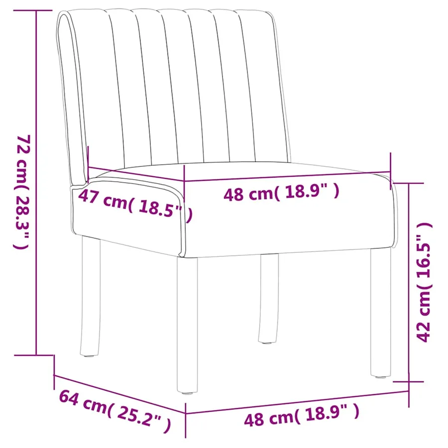 Fauteuil sans accoudoirs jaune velours - 8