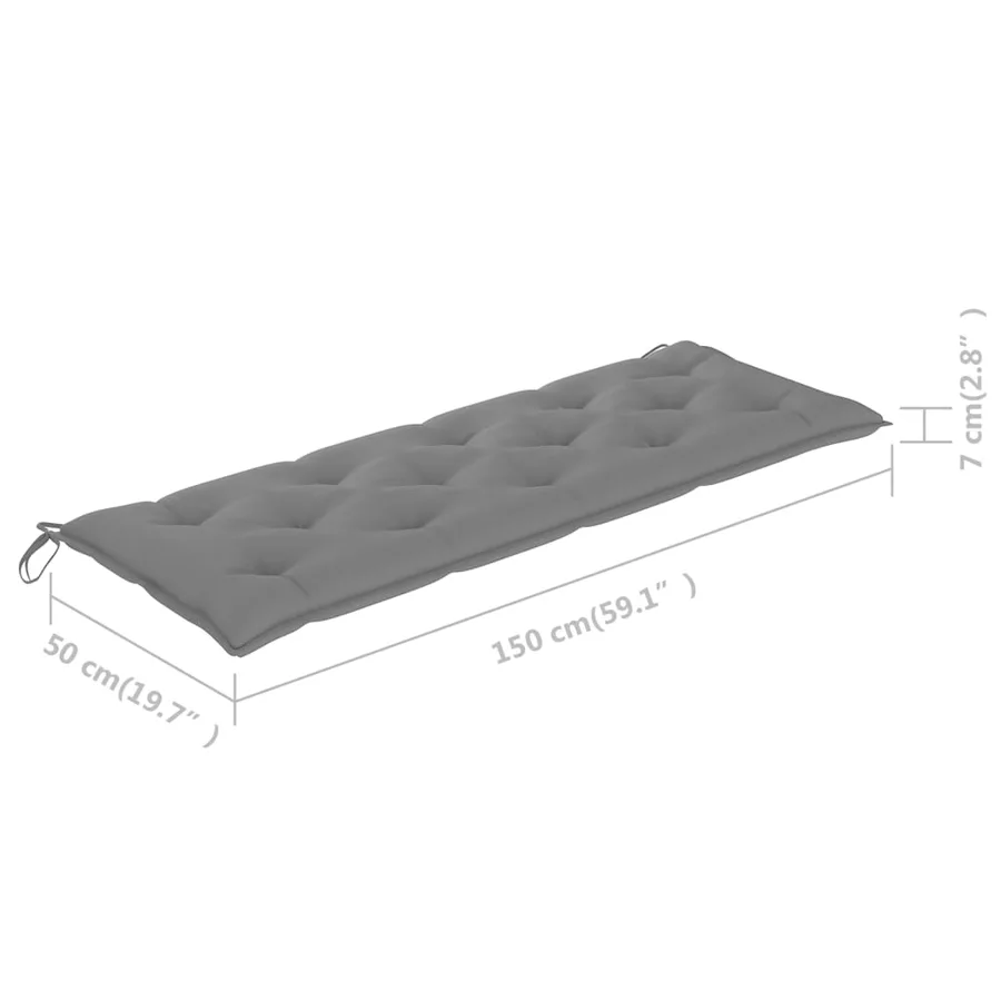 Banc de jardin 3 places avec coussin 150 cm Bois d'eucalyptus - 12