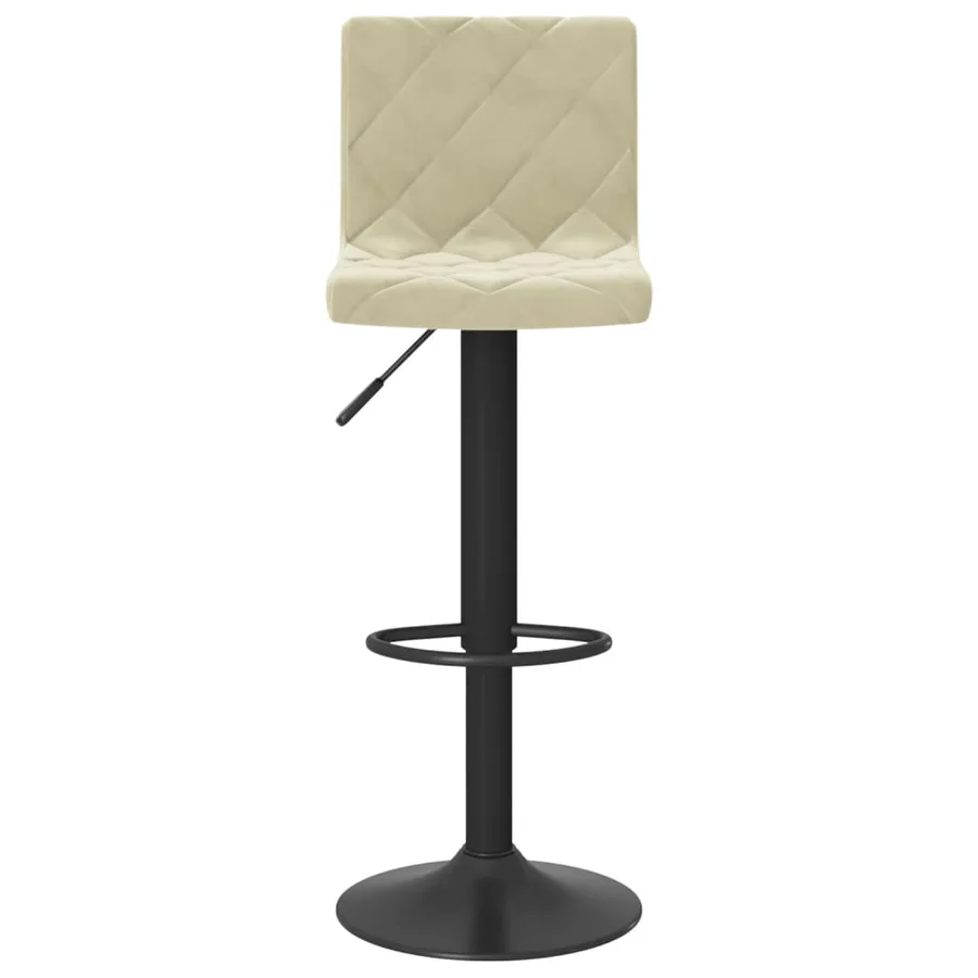 Tabourets de bar lot de 2 crème velours - 4