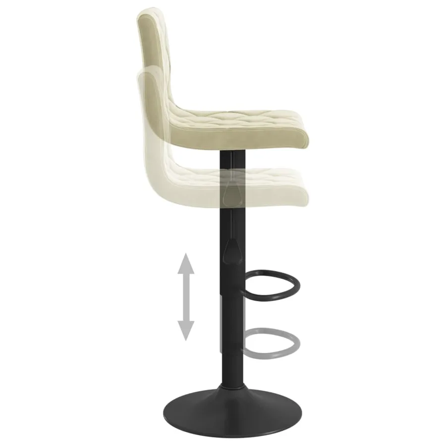 Tabourets de bar lot de 2 crème velours - 7