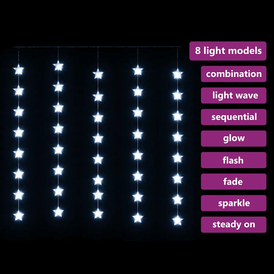Guirlande lumineuse à étoiles LED 200 LED Blanc 8 fonctions - 3