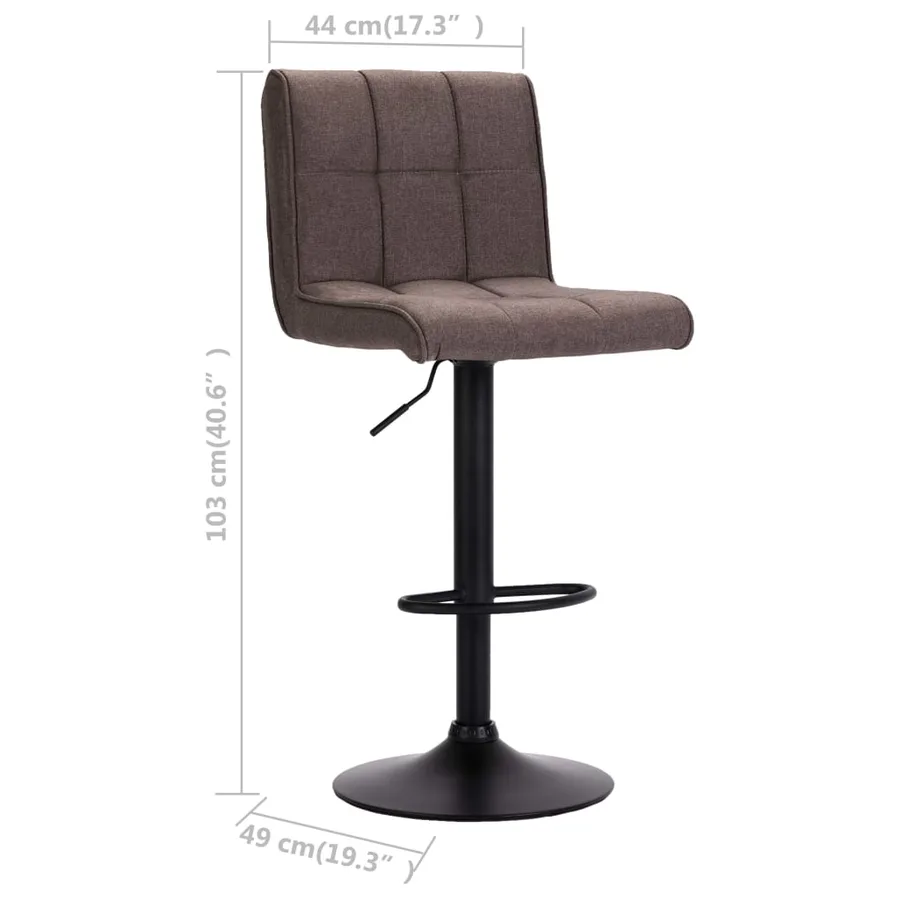Tabourets de bar lot de 2 taupe tissu - 10
