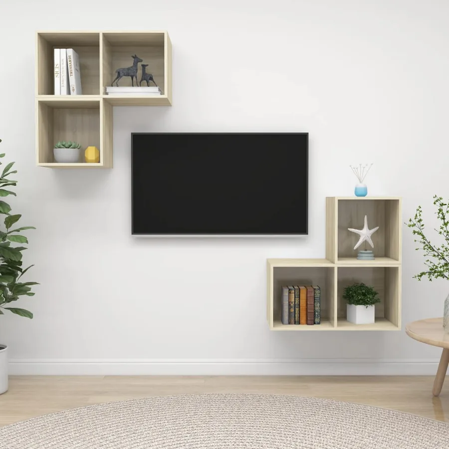 Ensemble de meubles TV 4 pcs Chêne sonoma Bois d'ingénierie