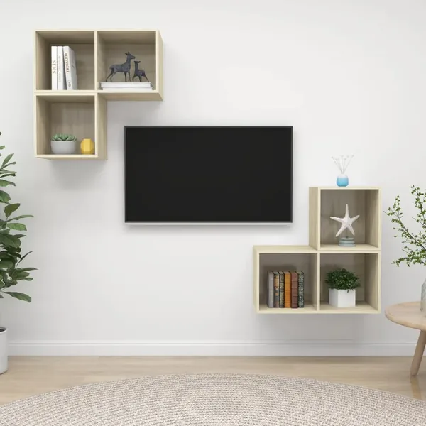 Ensemble de meubles TV 4 pcs Chêne sonoma Bois d'ingénierie