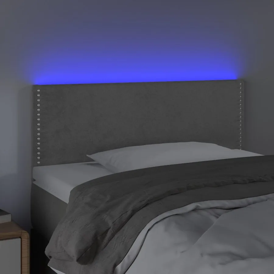 Tête de lit à LED Gris clair 90x5x78/88 cm Velours - 3