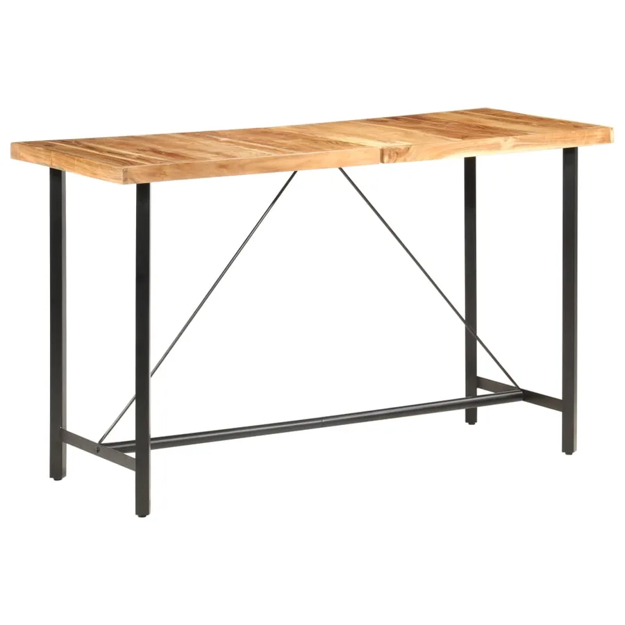 Ensemble de bar 9 pcs Bois d'acacia solide et cuir véritable - 19