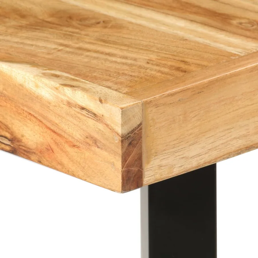 Ensemble de bar 9 pcs Bois d'acacia solide et cuir véritable - 6