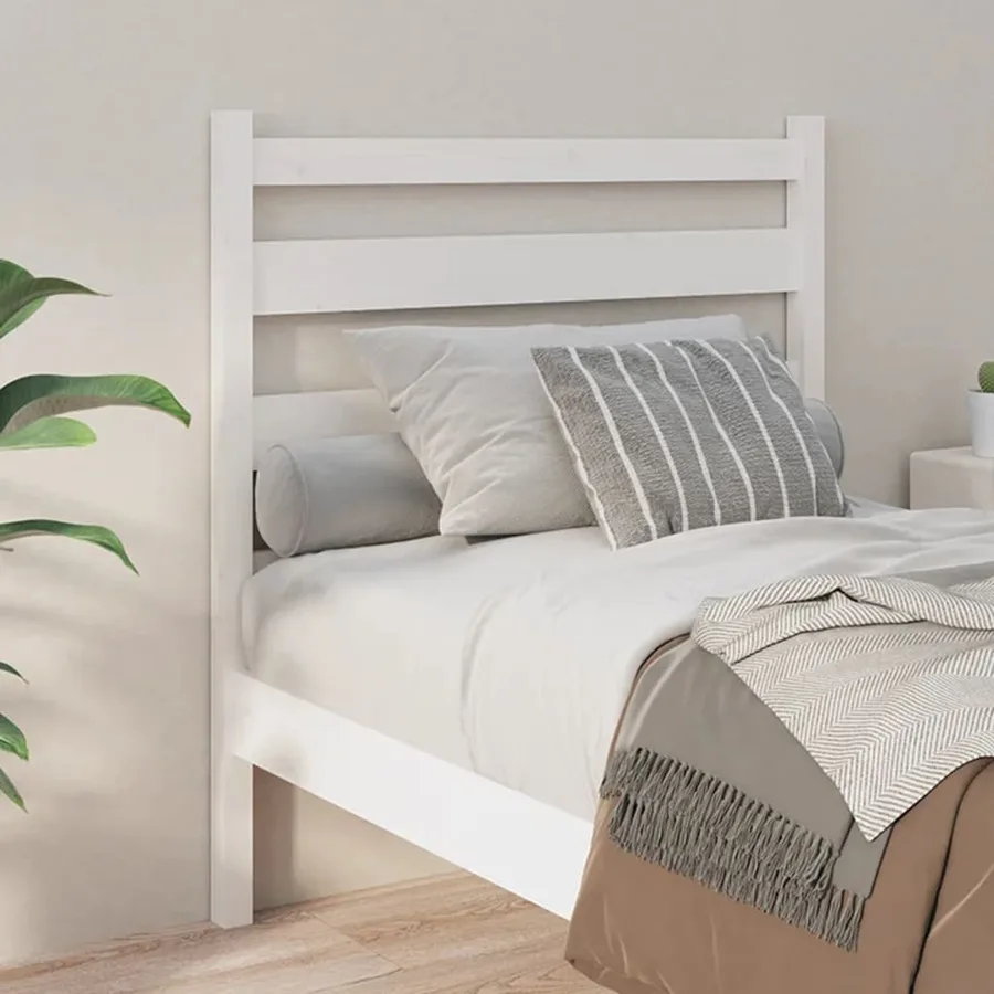 Tête de lit Blanc 106x4x100 cm Bois massif de pin - 3