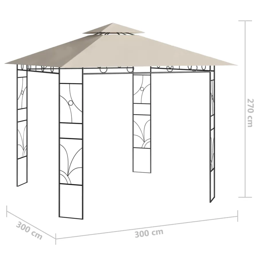 Belvédère 3x3x2,7 m Crème 160 g/m² - 5