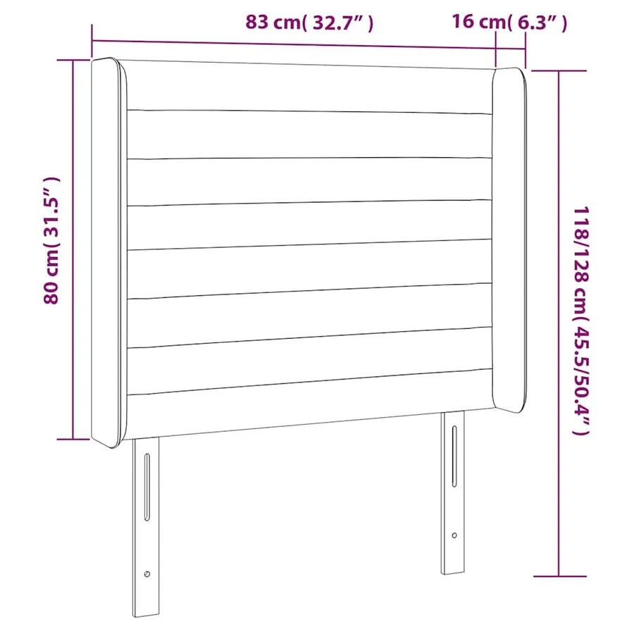 Tête de lit à LED Vert foncé 83x16x118/128 cm Velours - 7