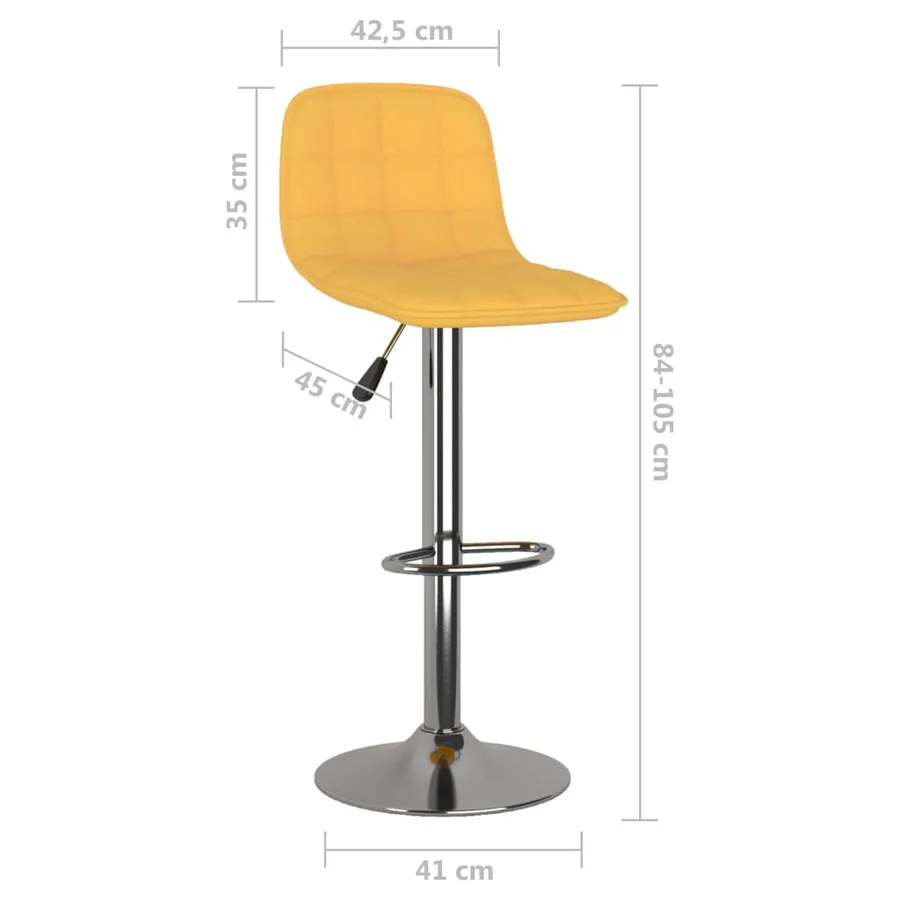Tabourets de bar lot de 2 jaune tissu - 10