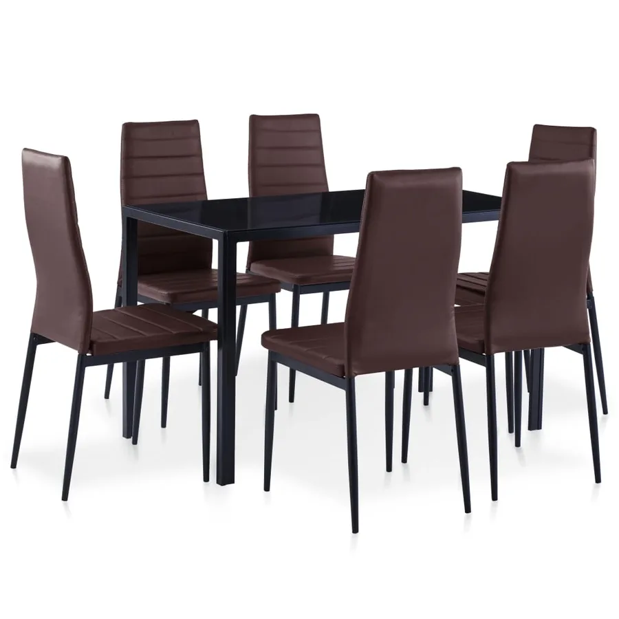 Ensemble à dîner 7 pcs Marron - 5