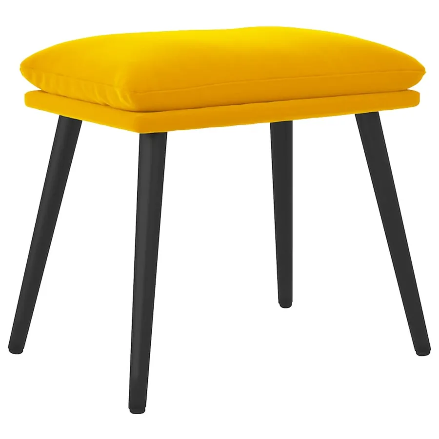Repose-pied Jaune moutarde 45x29,5x35 cm Velours - 2