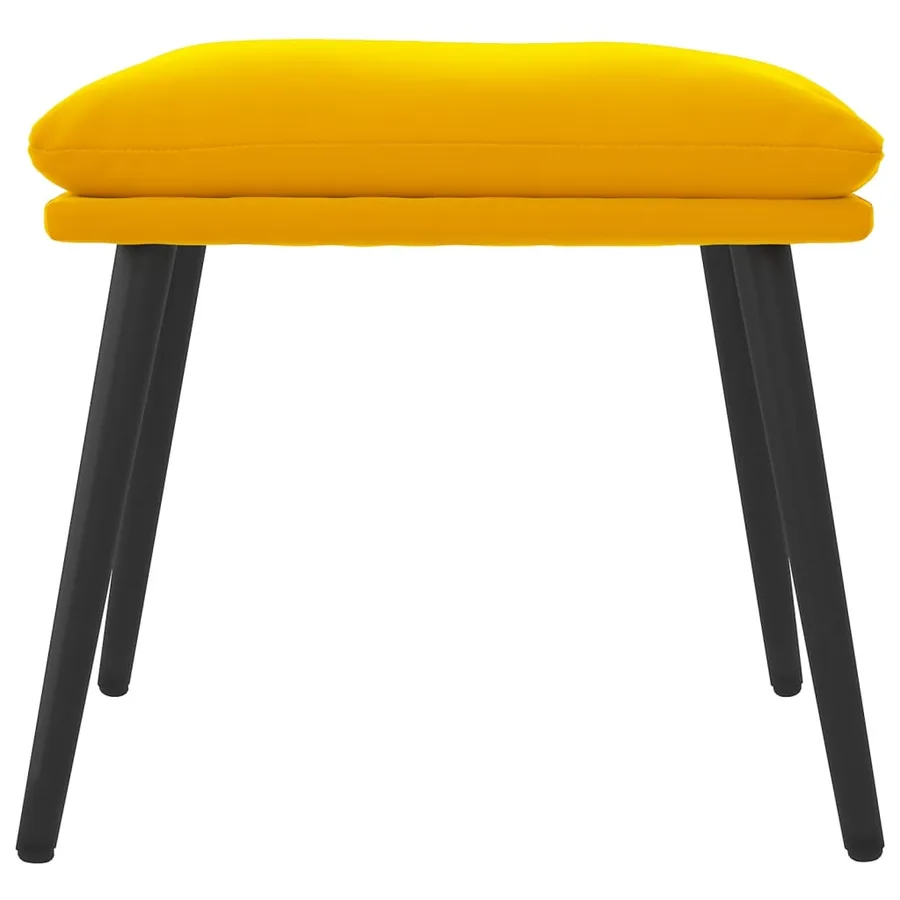 Repose-pied Jaune moutarde 45x29,5x35 cm Velours - 3