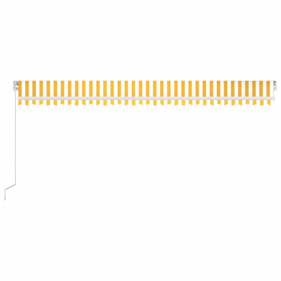 Auvent manuel rétractable avec LED 600x300 cm Jaune et blanc - 3