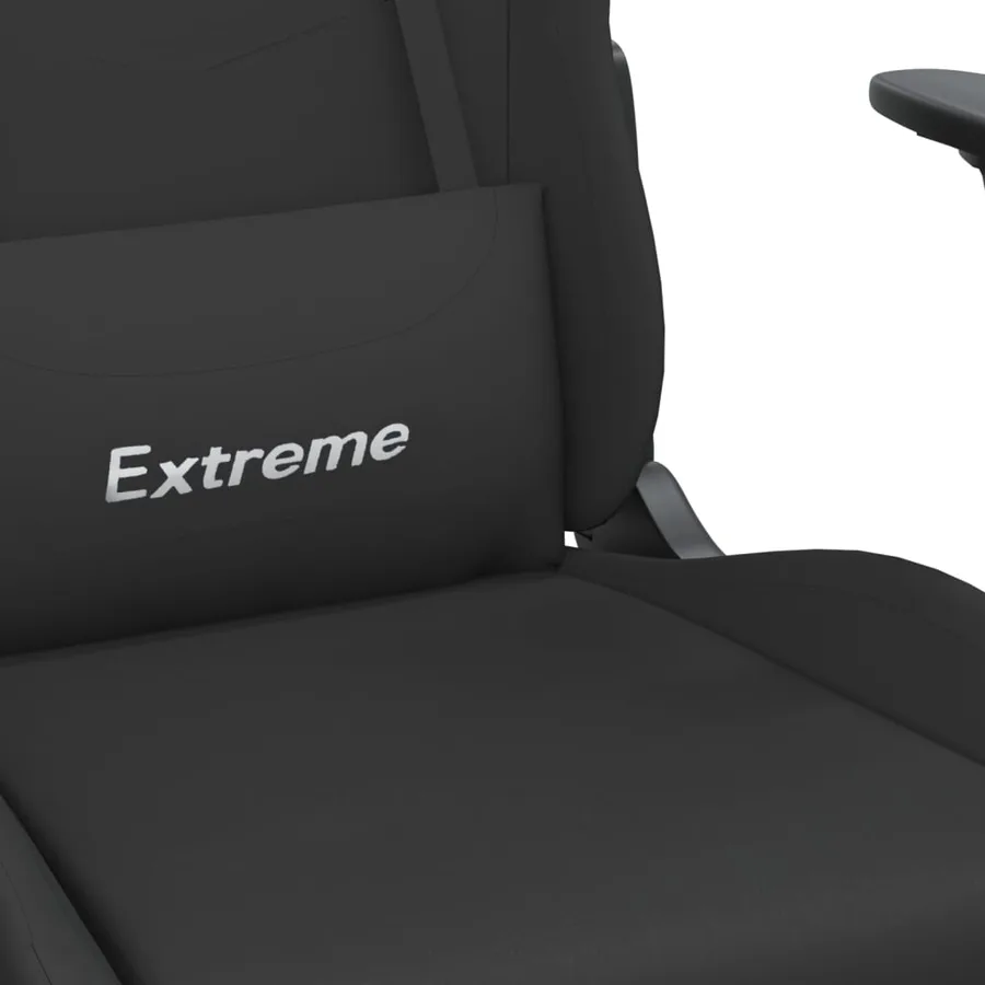 Chaise de jeu de massage avec repose-pied Noir Tissu - 9