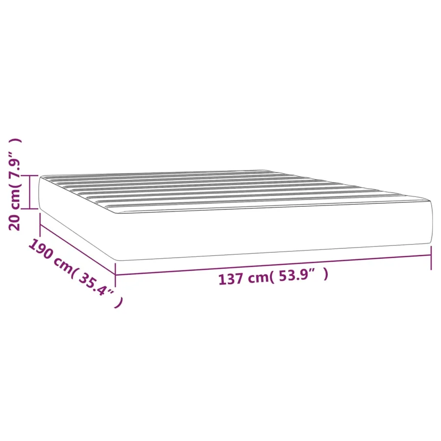 Matelas de lit à ressorts ensachés fermeté moyenne 137x190x20 cm similicuir - 7