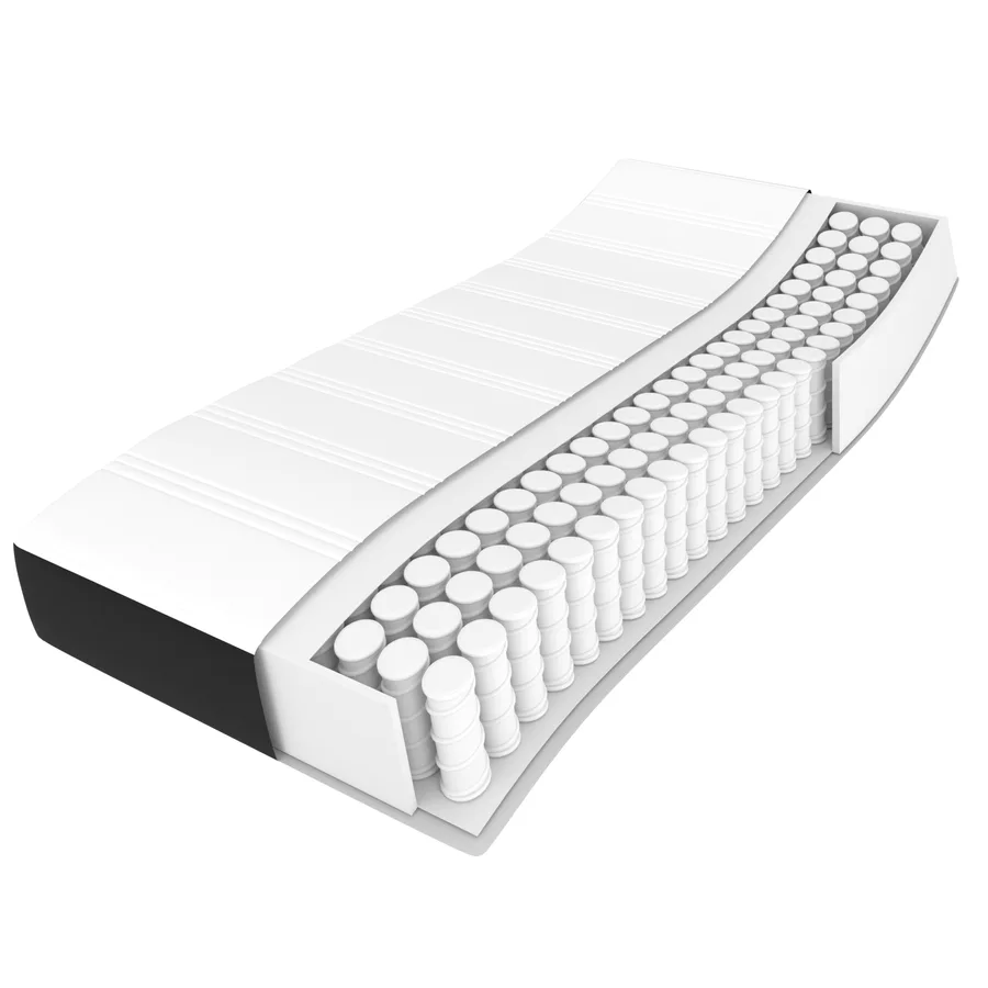 Matelas de lit à ressorts ensachés fermeté moyenne 137x190x20 cm similicuir - 8